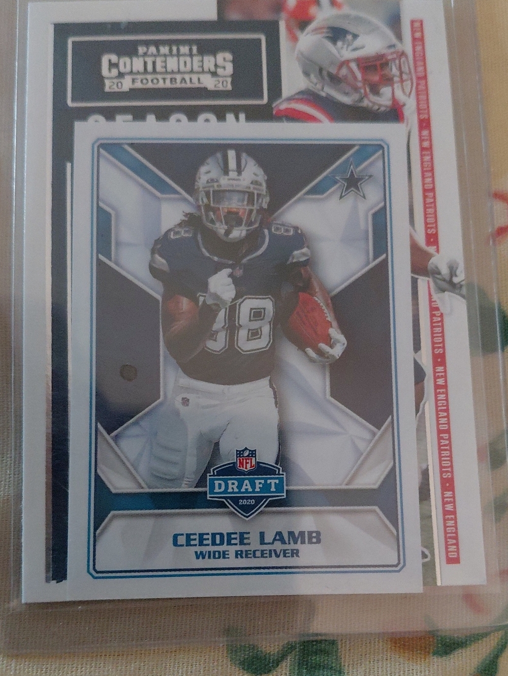 Ceedee Lamb NFL Draft Football Card - Blue/White